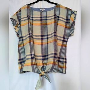 NWT - LL Bean Signature Women's short-sleeve Linen Top (Large)